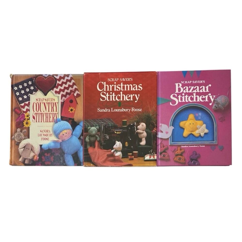 Scrap Saver's Lot of 3 Books-Bazaar- Christmas -Country Stitchery (Hardcover)